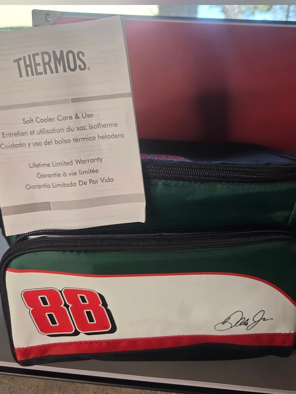 NASCAR Dale Earnhardt Jr #88 Grn/Blk/Wh Thermos Brand Soft Cooler Bag
